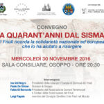 Convegno “A quarant’anni dal sisma  il Friuli ricorda la solidarietà nazionale ed europea  che lo ha aiutato a risorgere”