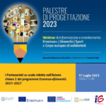 Palestre di progettazione 2023: webinair di informazione e orientamento